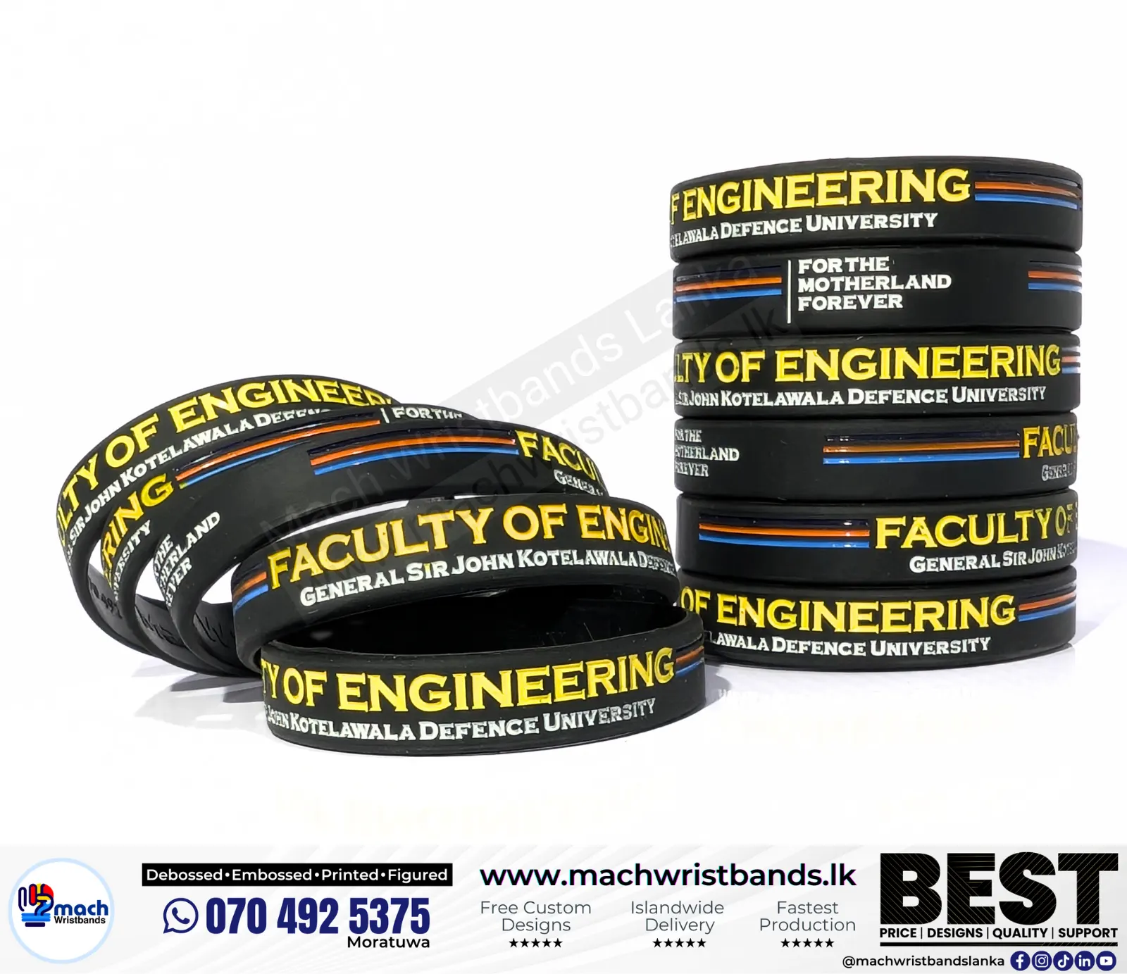 Faculty deboss wristbands
